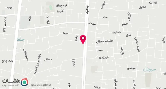 نقشه موقعیت تقریبی دفتر: اصفهان، خیابان توحید میانی، نبش کوچه 22، ساختمان یادبود، طبقه 2، واحد 202 جنوبی