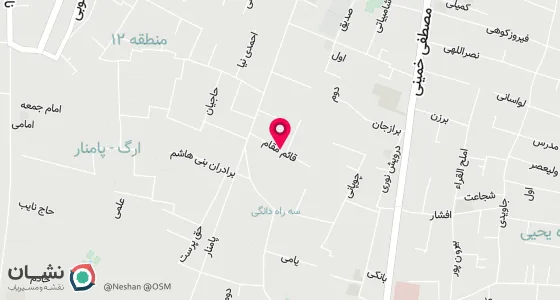 نقشه موقعیت تقریبی دفتر: قائم مقام،پایین تر ازمطهری،پلاک 115،طبقه 2،واحد 7