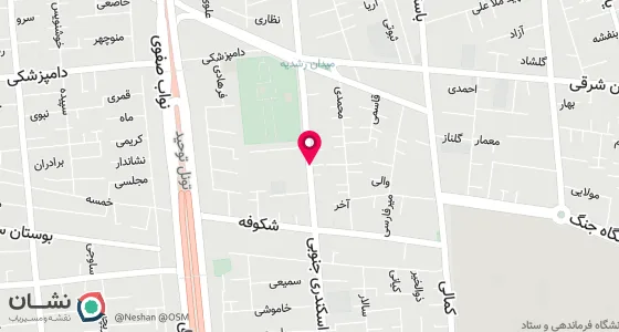 نقشه موقعیت تقریبی دفتر: خیابان انقلاب روبروی دانشگاه تهران جنب بانک ملی پلاس پلاک ۱۲۲۴