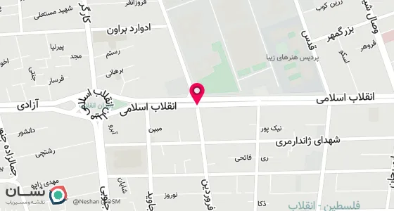 نقشه موقعیت تقریبی دفتر: انقلاب،نبش 12فروردین،پلاک 1314،طبقه اول