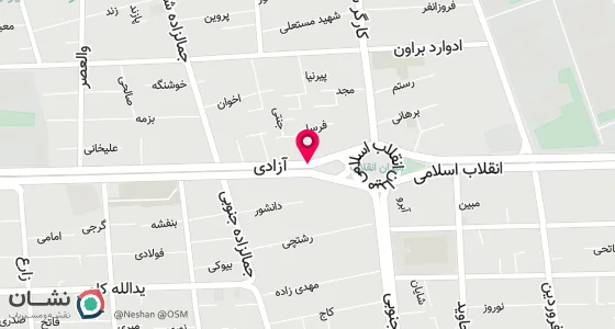 نقشه موقعیت تقریبی دفتر: میدان انقلاب خیابان آزادی نبش کوچه جنتی پلاک دو طبقه اول واحد 2