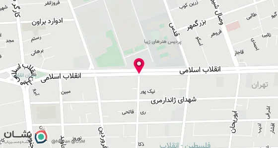 نقشه موقعیت تقریبی دفتر: خیابان انقلاب- خیابان فخر رازی -پلاک 85 - طبقه 3 - واحد8