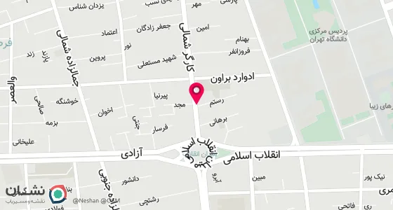 نقشه موقعیت تقریبی دفتر: تهران-میدان انقلاب-ابتدای کارگر شمالی-بعداز کوچه مجد-پلاک 1038-طبقه اول
