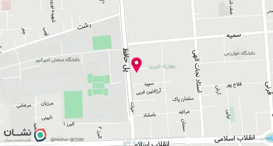 نقشه موقعیت تقریبی دفتر: تهران - خیابان حافظ - روبروی دانشگاه امیرکبیر - کوچه شیرین - پلاک 34 - واحد 5