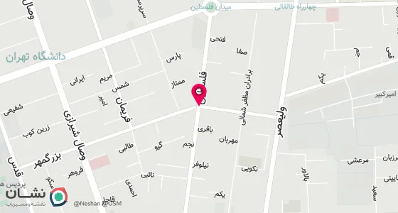 نقشه موقعیت تقریبی دفتر: خیابان فلسطین پایین تر از بزرگمهر پلاک 312 واحد 10