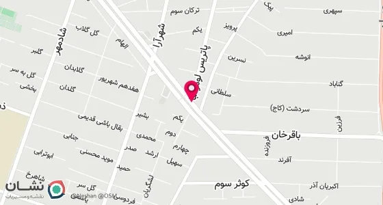 نقشه موقعیت تقریبی دفتر: ستارخان روبروی پاتریس لومومبا جنب پمپ بنزین پلاک 176 واحد 10