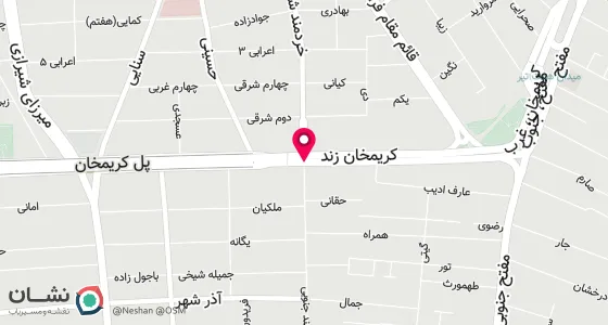 نقشه موقعیت تقریبی دفتر: کریمخان زند-خردمند جنوبی بن بست حقانی پلاک 10 طبقه همکف