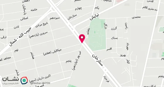 نقشه موقعیت تقریبی دفتر: ستارخان- ابتدای حبیب اله، پلاک 219- ابتدای شهید میکائیلی-- پلاک 103- طبقه 3