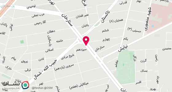 نقشه موقعیت تقریبی دفتر: خیابان ستارخان، بین پل یادگار و چهارراه خسرو، پلاک 3، واحد 6