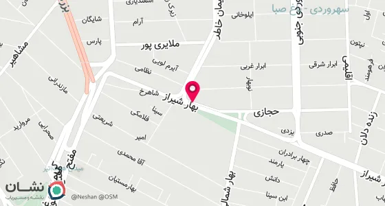 نقشه موقعیت تقریبی دفتر: خیابان بهار شیراز پلاک 151 واحد 5