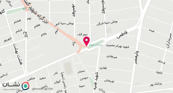 نقشه موقعیت تقریبی دفتر: تهران - میدان فاطمی بزرگراه شهید گمنام پلاک 26 طبقه 7