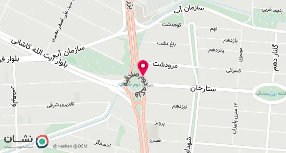 نقشه موقعیت تقریبی دفتر: فلکه دوم صادقیه، ابتدای اشرفی اصفهانی، سازمان اب غربی، بن بست آموزش، پلاک 346،طبقه اول،واحد 3