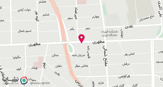 نقشه موقعیت تقریبی دفتر: تهران- خ مطهری- نرسیده به مترو مفتح پلاک 258 ط2 واحد 3