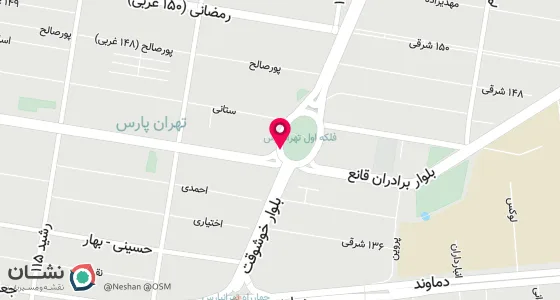نقشه موقعیت تقریبی دفتر: فلکه اول تهرانپارس خیابان 142 شرقی پلاک 21 طبقه 4