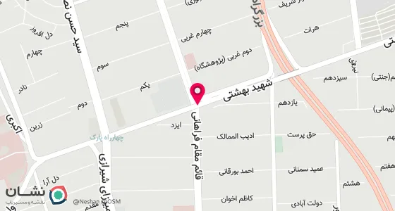 نقشه موقعیت تقریبی دفتر: بهشتی بعد از قاءم مقام پلاک 442