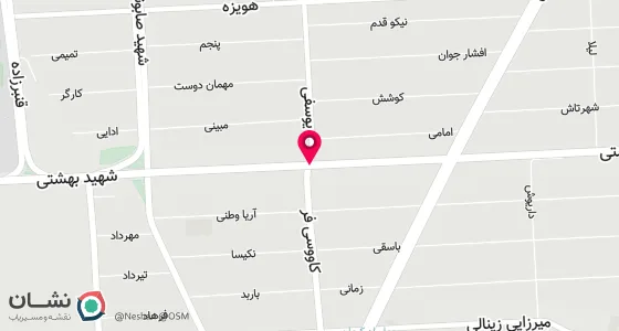 نقشه موقعیت تقریبی دفتر: خیابان بهشتی- خیابان کاووسی فر- شماره 18- ساختمان سپیدار- واحد 7