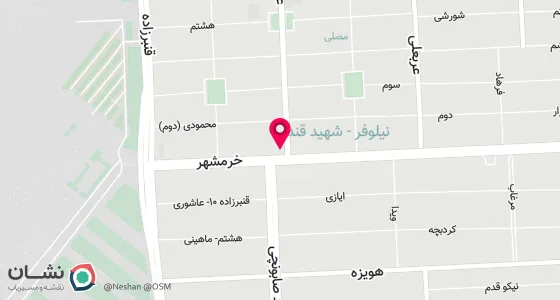 نقشه موقعیت تقریبی دفتر: تهران- خیابان سهروردی شمالی- خیابان خرمشهر- نبش خیابان عشقیار نبش کوچه دوم پلاک 2