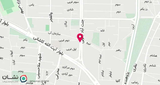 نقشه موقعیت تقریبی دفتر: تهران -بلوار آیت الله کاشانی-ابتدای جنت آباد جنوبی-نبش کوچه دوم غربی -پلاک 28-ساختمان الماس -ط3-واحد33