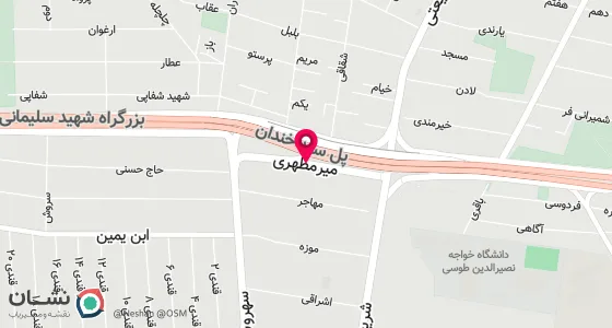 نقشه موقعیت تقریبی دفتر: سیدخندان-خیابان میرمطهری-پلاک 38 ط 2 واحد 21
