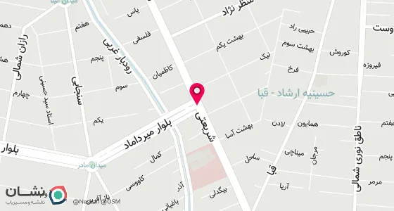 نقشه موقعیت تقریبی دفتر: میرداماد نبش شریعتی شماره ۱