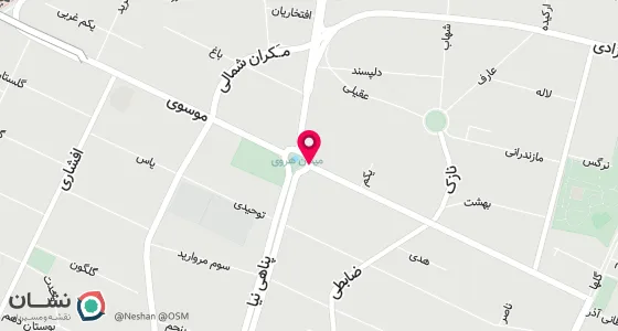 نقشه موقعیت تقریبی دفتر: تهران-میدان هروی-خیابان موسوی پلاک63 طبقه 2 واحد 204