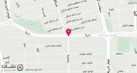 نقشه موقعیت تقریبی دفتر: استان تهران، تهران، شهرک غرب(قدس)،خیابان برادران رامشه،بلوار دریا، پردیسان،پلاک 48، طبقه 2، واحد 8