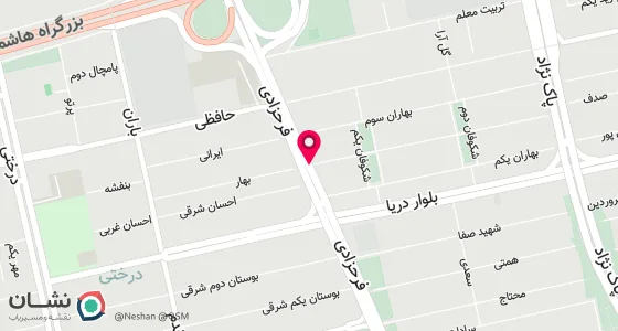 نقشه موقعیت تقریبی دفتر: تهران-سعادت آباد - بلوار پاکنژاد - نبش بهاران 2 - ساختمان کسری - طبقه 6 - واحد 13