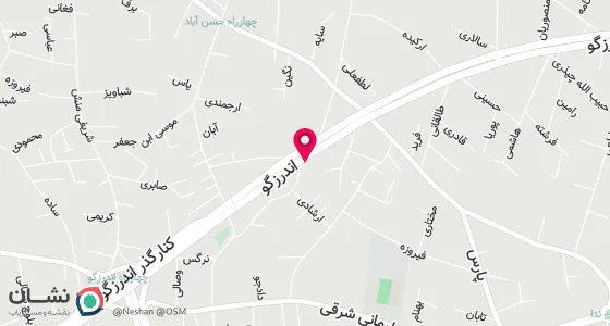 نقشه موقعیت تقریبی دفتر: بلوار اندرزگو شماره 72 ساختمان پارسیان طبقه 5 واحد 40
