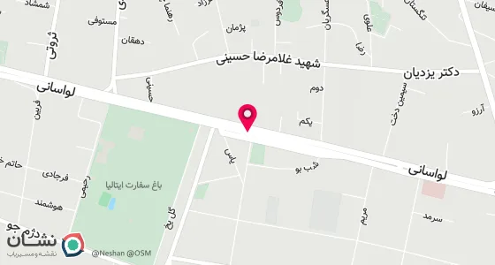 نقشه موقعیت تقریبی دفتر: تهران، چهارراه فرمانیه، لواسانی، ساختمان پزشکان 222، طبقه 4 واحد 15