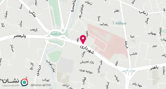 نقشه موقعیت تقریبی دفتر: تهران- میدان تجریش- خیابان شهرداری- نبش کوچه ناهید- پلاک 1