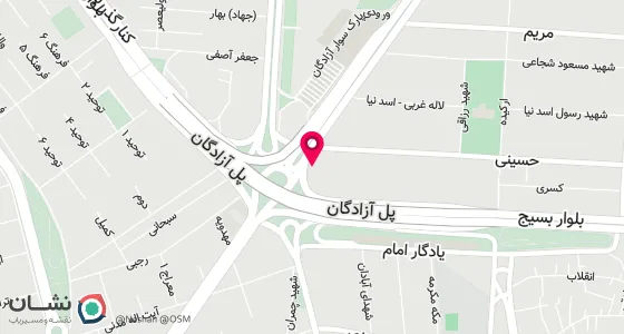 نقشه موقعیت تقریبی دفتر: کرج - ضلع شمالی میدان آزادگان- پلاک 923- طبقه بالای داروخانه پگاه- طبقه چهارم