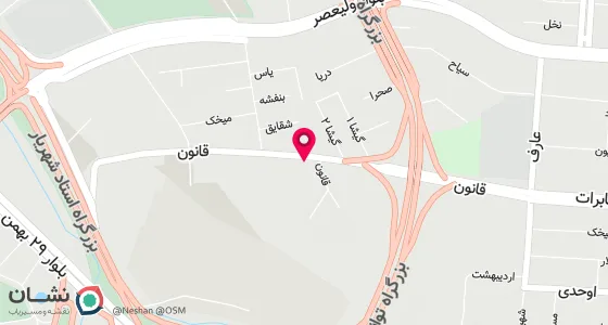 نقشه موقعیت تقریبی دفتر: تبریز - ولی عصر - خیابان قانون - مجتمع تجاری ولی عصر - طبقه 3 - پلاک 5