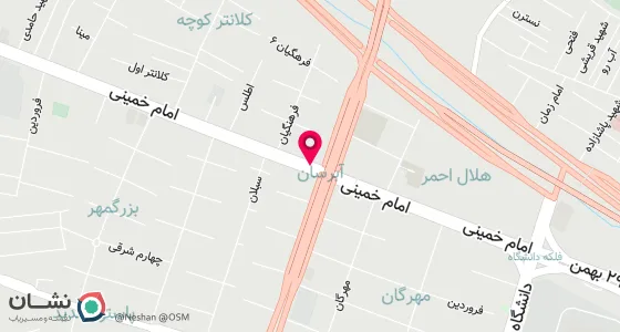 نقشه موقعیت تقریبی دفتر: آبرسان ساختمان 110 (زرین قلم) طبقه دوم واحد 6